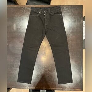 Straight & Denim Mens Black Jeans 28x30 button fly